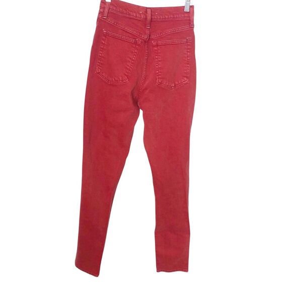 Helmut Lang Red High Waisted Femme Hi Spikes Jeans Red 27 26” Womens - Picture 6 of 10